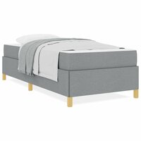 Boxspring bed Lichtgrijs en Wit en Lichtgrijs 90 x 190 cm Stof 4