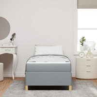 Boxspring bed Lichtgrijs en Wit en Lichtgrijs 90 x 190 cm Stof 5