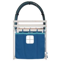 Stapelbed met gordijnen 75x190 cm massief grenenhout blauw 6