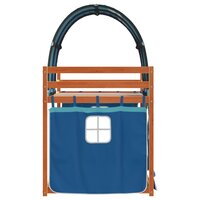Stapelbed met gordijnen 75x190 cm massief grenenhout blauw 6