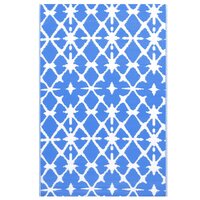 Buitenkleed ARAKIL 120x180 cm PP blauw en wit 2