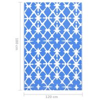 Buitenkleed ARAKIL 120x180 cm PP blauw en wit 7