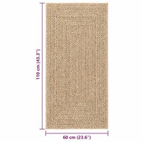 Vloerkleed ZIZUR beige binnen en buiten 60x110 cm jute look 8