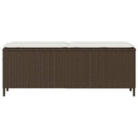Tuinbank met kussen 110x30x40,5 cm poly rattan bruin 4