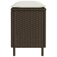 Tuinbank met kussen 110x30x40,5 cm poly rattan bruin 5