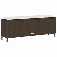 Tuinbank met kussen 110x30x40,5 cm poly rattan bruin 6