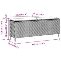 Tuinbank met kussen 110x30x40,5 cm poly rattan bruin 8