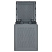 Tuinbox 90 L PP rattan grijs 5