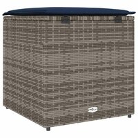 Kussenbox met opslag Grijs 50 x 50 x 50 cm poly rattan 7