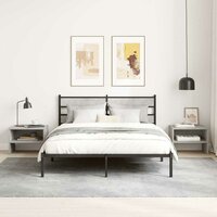 Nachtkastje 40x30x30 cm bewerkt hout betongrijs 3