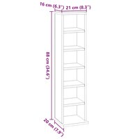 Cd-kast 21x20x88 cm bewerkt hout hoogglans wit 6
