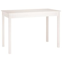 Eettafel 110x55x75 cm massief grenenhout wit 2