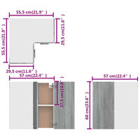Hanghoekkast Lyon 57x57x60 cm bewerkt hout grijs sonoma eikenkleurig 9