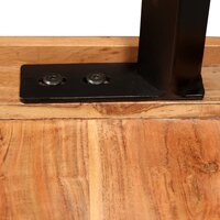 3-delige Barset massief acaciahout en echt leer 8