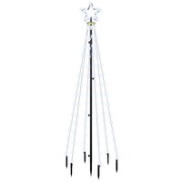 Kerstboom met grondpin 108 LED&amp;apos;s koudwit 180 cm 2