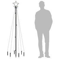 Kerstboom met grondpin 108 LED&amp;apos;s koudwit 180 cm 9