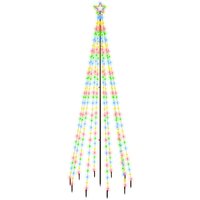 Kerstboom met grondpin 310 LED&amp;apos;s meerkleurig 300 cm 2