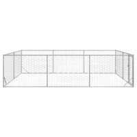 Hondenkennel voor buiten met deur 3x4x1 m gegalvaniseerd staal 4