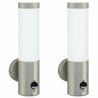 Buiten Wandlampen met Sensor - 2 Stuks - Zilver Roestvrij Staal IP44 2
