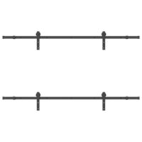Doos met onderdelen voor schuifdeur 213,5 cm staal zwart 6