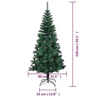 Kunstkerstboom met iriserende uiteinden 150 cm PVC groen 8