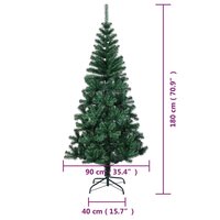 Kunstkerstboom met iriserende uiteinden 180 cm PVC groen 8