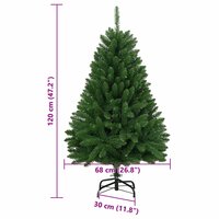 Kunstkerstboom met scharnieren met standaard 120 cm groen 8
