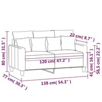 Tweezitsbank 120 cm stof bruin 8