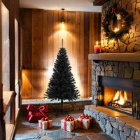 Kunstkerstboom met standaard 150 cm PVC zwart 2