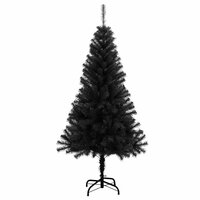 Kunstkerstboom met standaard 150 cm PVC zwart 3