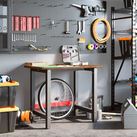 Werkbank rechthoek 100x60x81,5 cm massief eikenhout donkerbruin 3