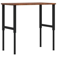 Werkbank rechthoek 100x60x(71,5-98) cm eikenhout donkerbruin 2