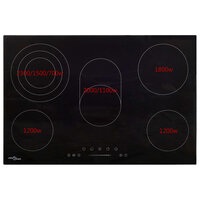 Keramische kookplaat 5 kookzones aanraakbediening 8500 W 90 cm 4