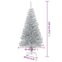 Kunstkerstboom met standaard 120 cm PET zilverkleurig 6