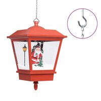 Kersthanglamp met LED-lamp en kerstman 27x27x45 cm rood 2
