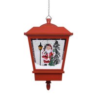 Kersthanglamp met LED-lamp en kerstman 27x27x45 cm rood 4