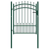 Poort met speerpunten 100x125 cm staal groen 2