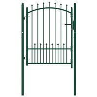 Poort met speerpunten 100x125 cm staal groen 2