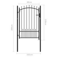 Hekpoort met slot Zwart 100 x 150 cm Poedergecoat staal 5