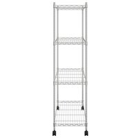 Opbergrek 4-laags met wielen 200 kg 90x35x142 cm chroomkleurig 4