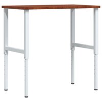 Werkbank rechthoek 100x60x(71,5-98) cm eikenhout donkerbruin 2