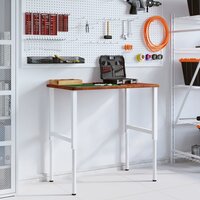 Werkbank rechthoek 100x60x(71,5-98) cm eikenhout donkerbruin 3