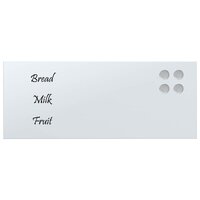 Magneetbord voor aan de wand 50x20 cm gehard glas wit 3