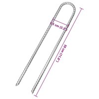 Tentharingen 6 st U-vormig &Oslash;7 mm 30 cm gegalvaniseerd staal 5