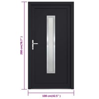 Voordeur 108x200 cm PVC antracietkleurig 9