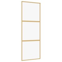 Schuifdeur 76x205 cm helder ESG-glas en aluminium goudkleurig 2