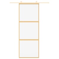 Schuifdeur 76x205 cm helder ESG-glas en aluminium goudkleurig 3