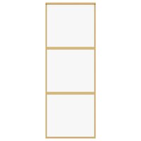 Schuifdeur 76x205 cm helder ESG-glas en aluminium goudkleurig 4