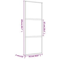 Schuifdeur 76x205 cm helder ESG-glas en aluminium goudkleurig 9