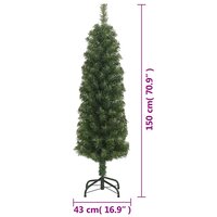 Kunstkerstboom met standaard smal 150 cm PVC groen 7